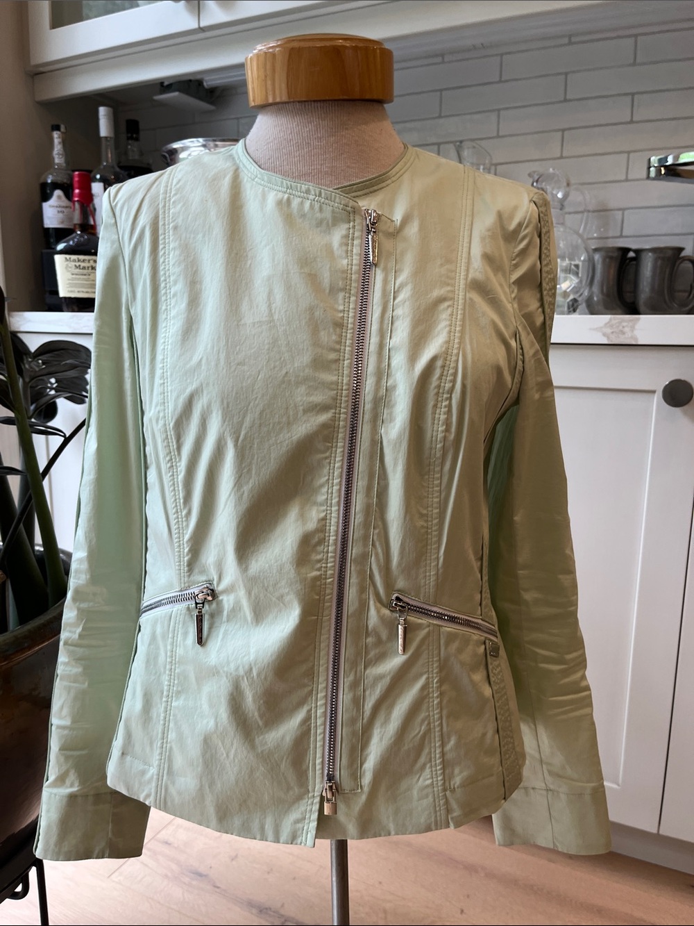 Airfield Pegasus Mint Green Women's 2 way Zip-Front Long Sleeve cotton bl Jacket